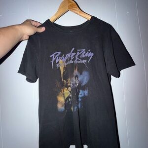 Men Prince Black Graphic Tee with Purple Accents